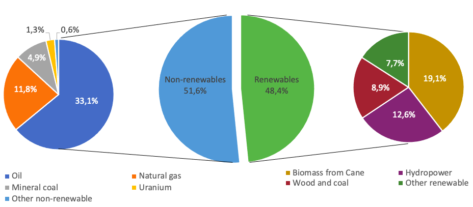 Figure 4 – Distribution of Brazilian Internal Energy Supply in 2020. Source: MME (2021).